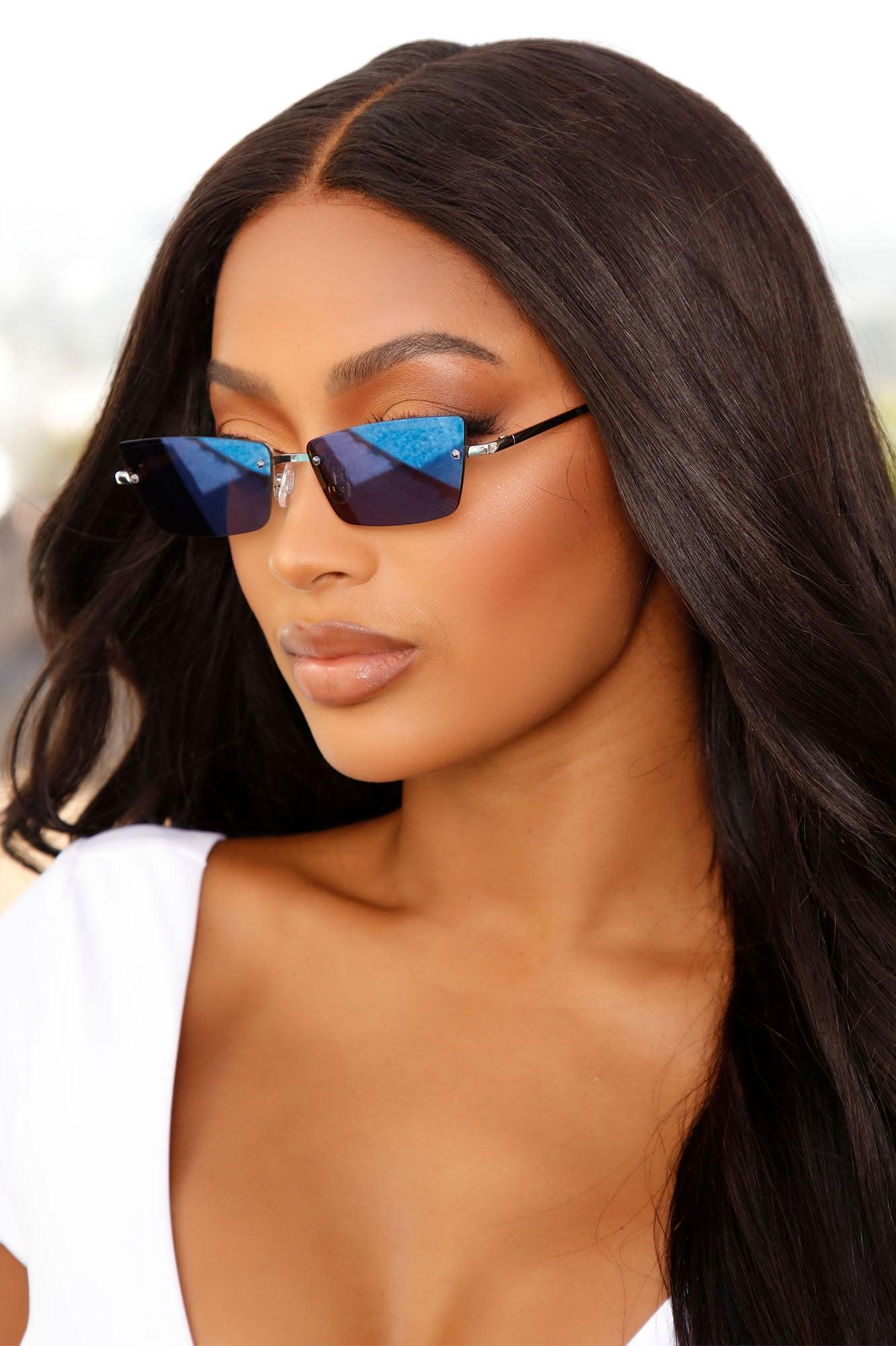 Soon Enough Cat Eye Sunglasses - Blue/combo Product Image