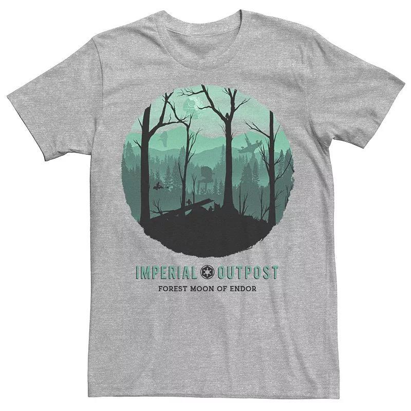 Men's Star Wars Imperial Outpost Moon Of Endor Poster Tee, Size: 3XL, Athletic Grey Product Image