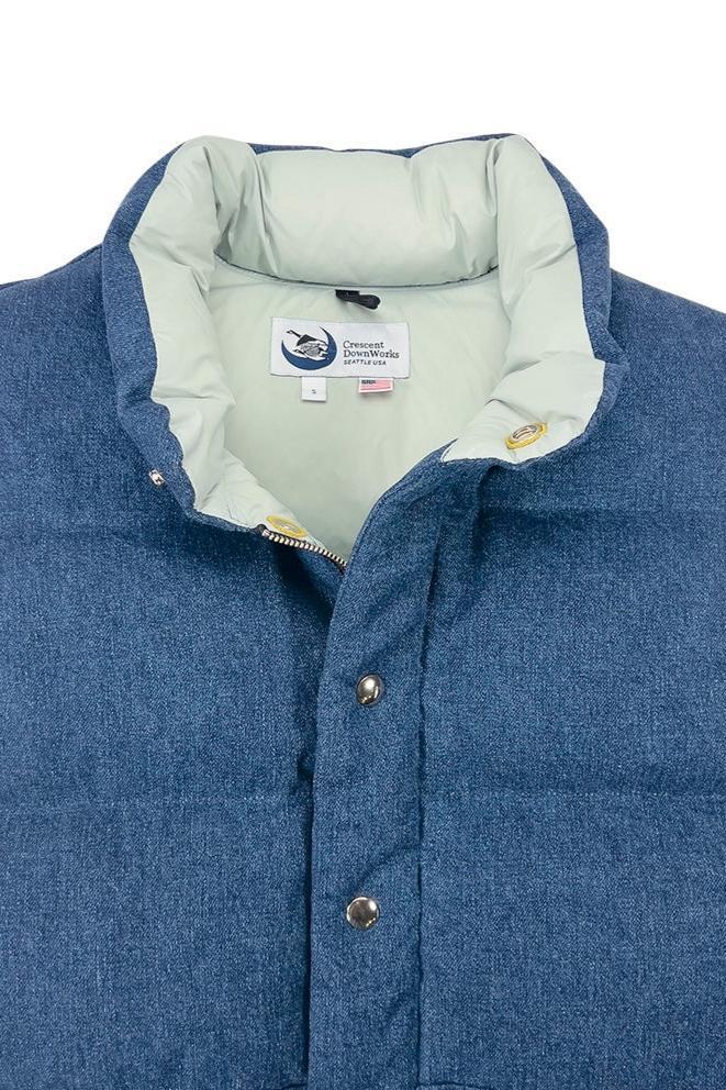 Hemp Denim Vest with Recycled Down Male Product Image