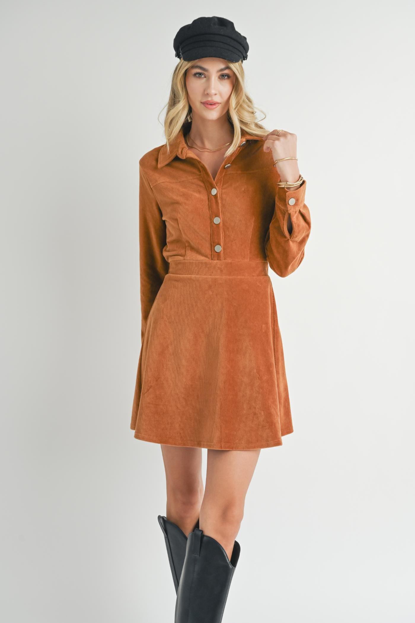 Morrison Cord Shirt Mini Dress Product Image