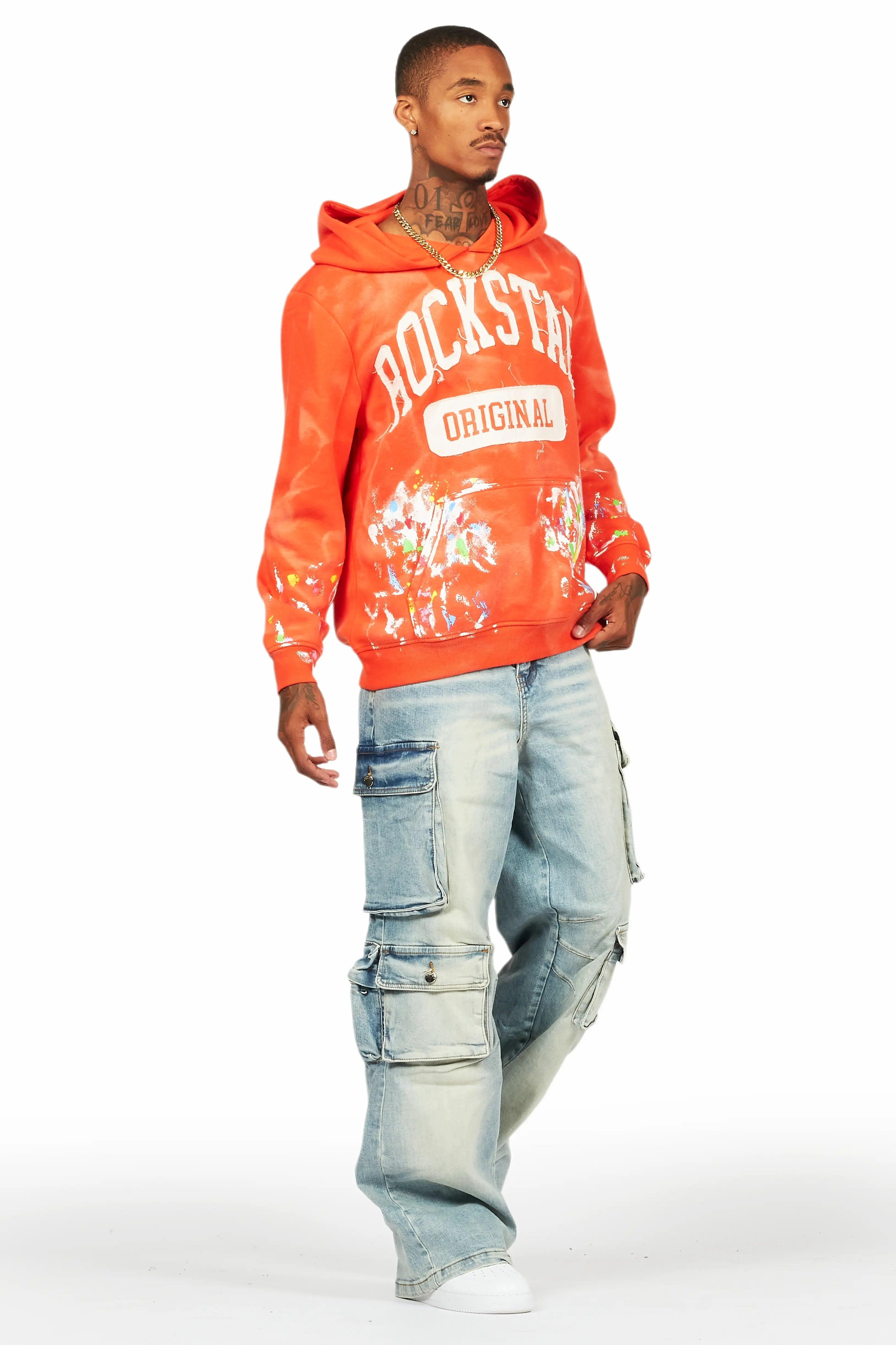 Balta Orange Graphic Painter Hoodie Male Product Image