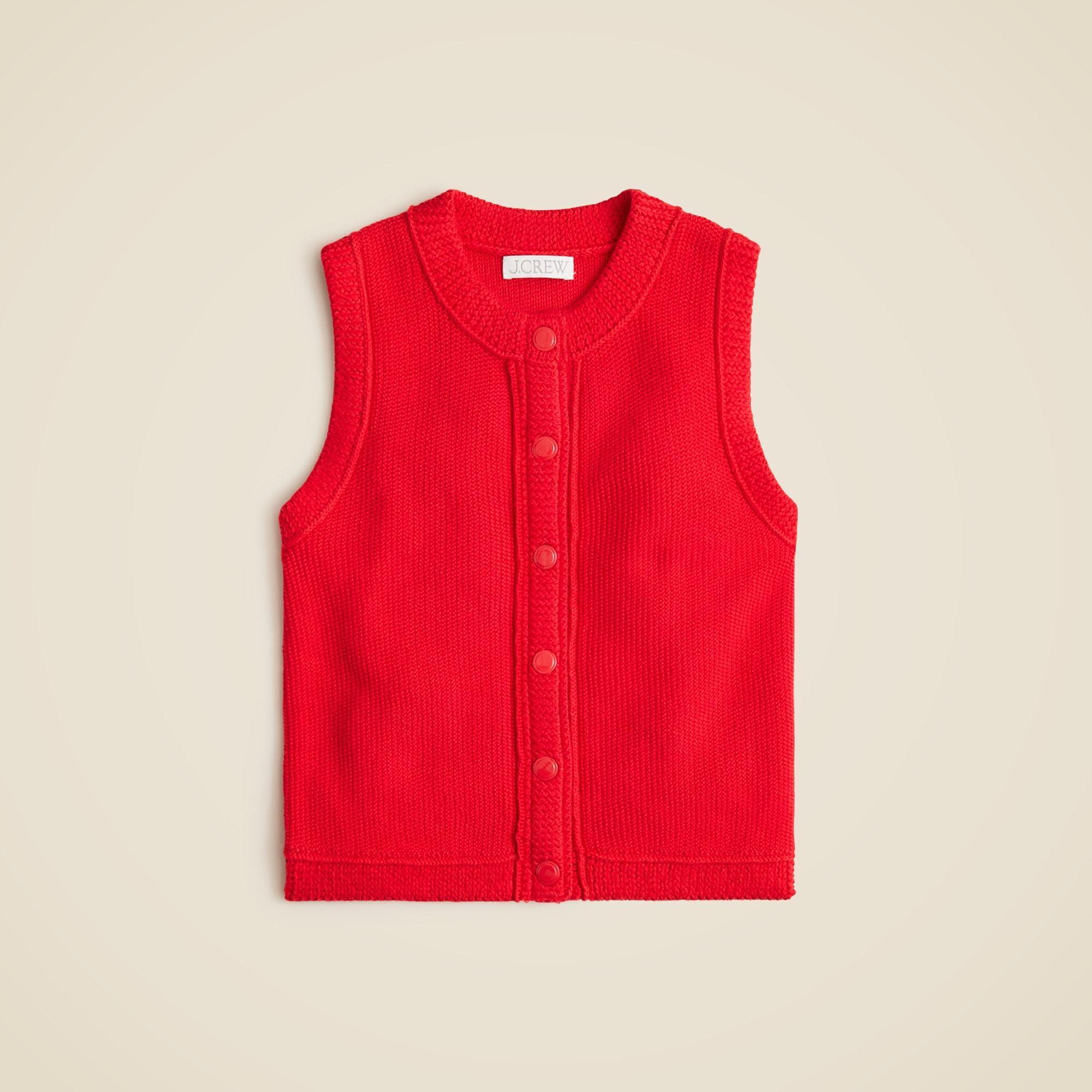 Cropped button-up sweater shell Product Image