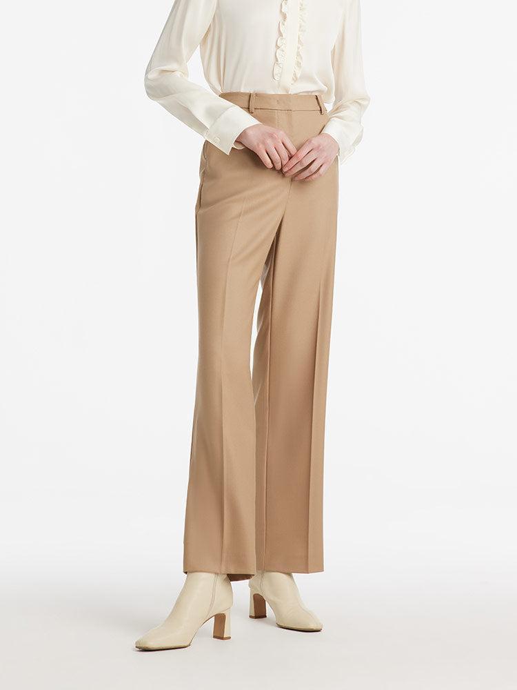 Worsted Wool Straight Women Pants Product Image