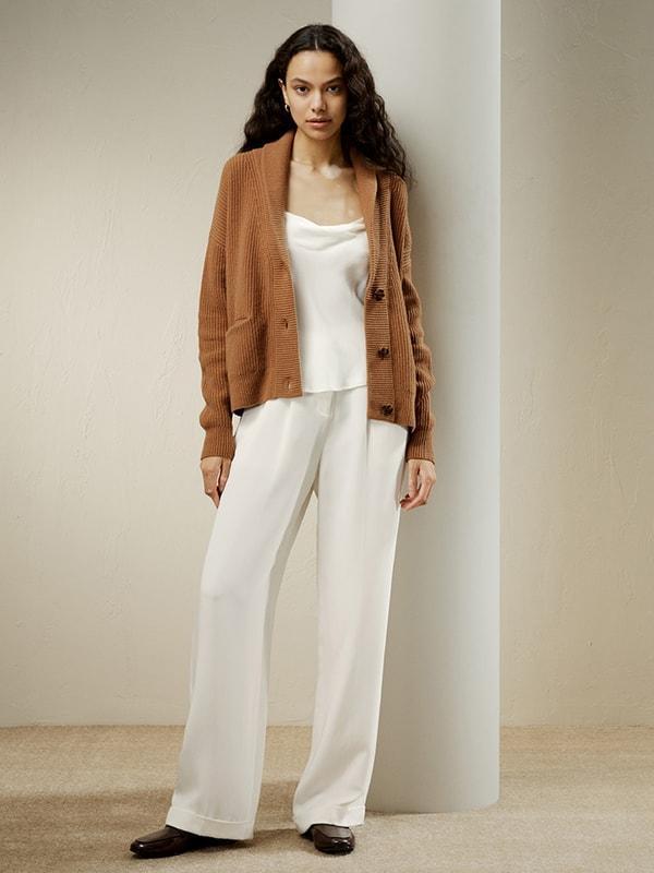 Wool-Cashmere Blend Shawl Collar Cardigan Product Image