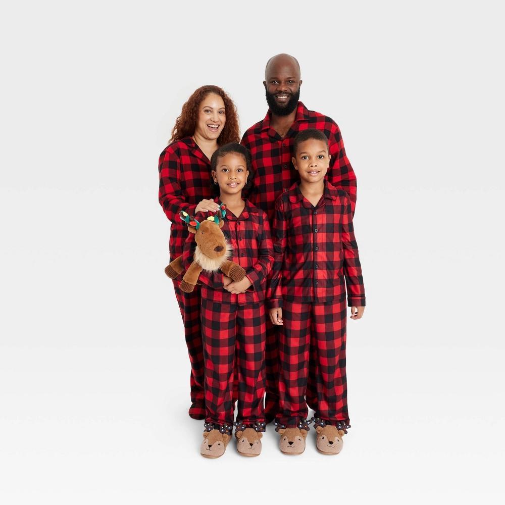 Women's Buffalo Check Microfleece Holiday Matching Family Pajama Pants - Wondershop™ Red 4X Product Image