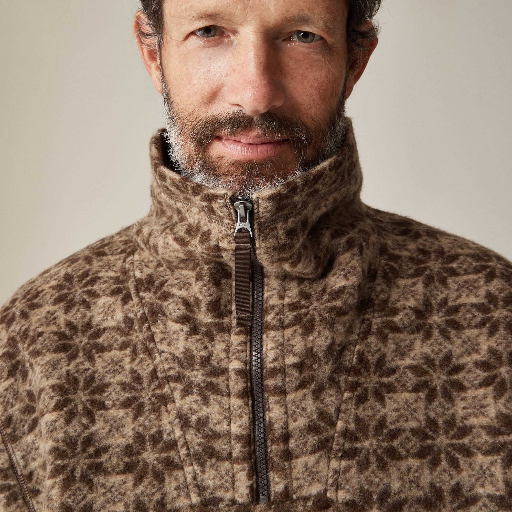 Wool-blend sherpa fleece half-zip pullover Product Image