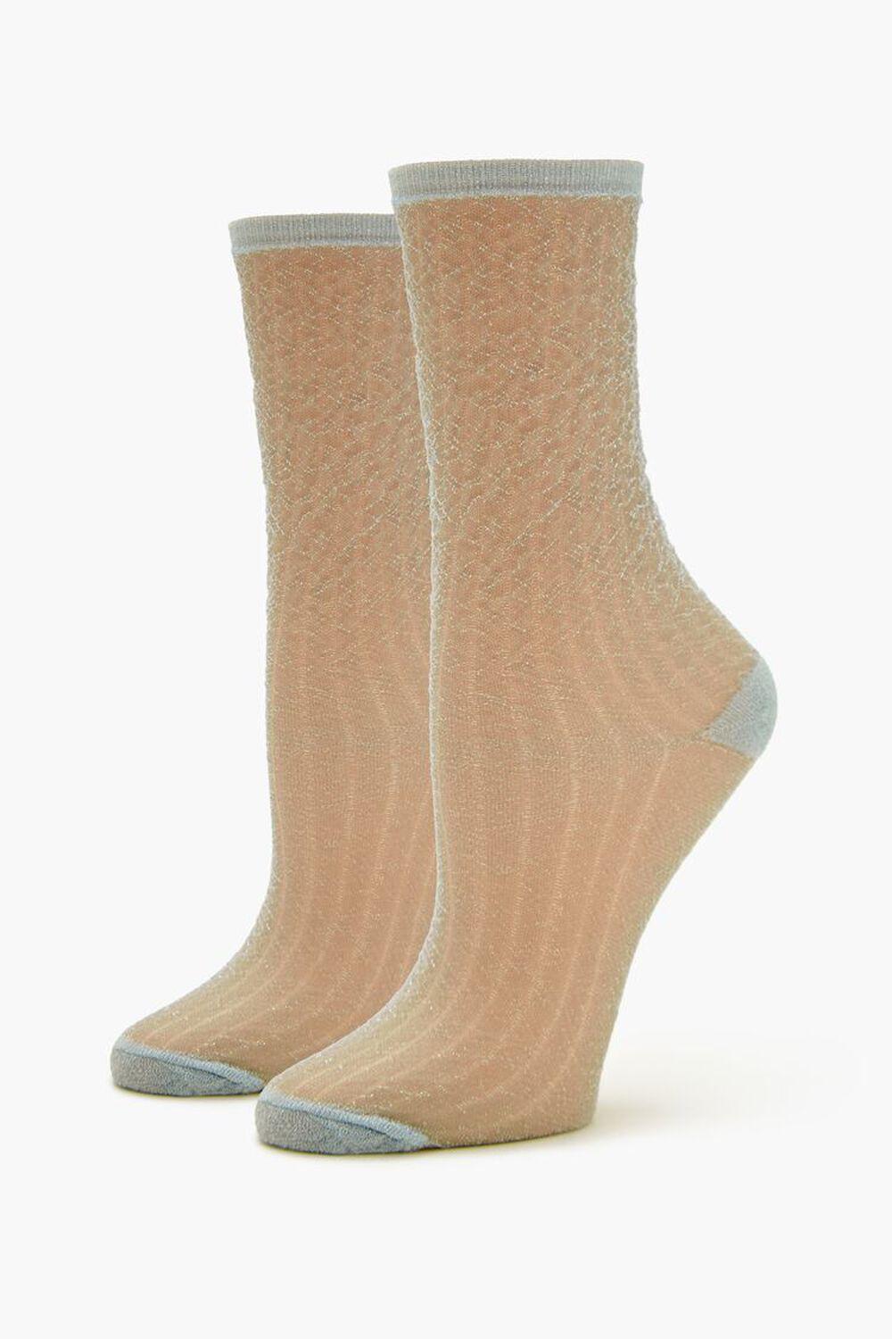 Glitter Knit Crew Socks | Forever 21 Product Image