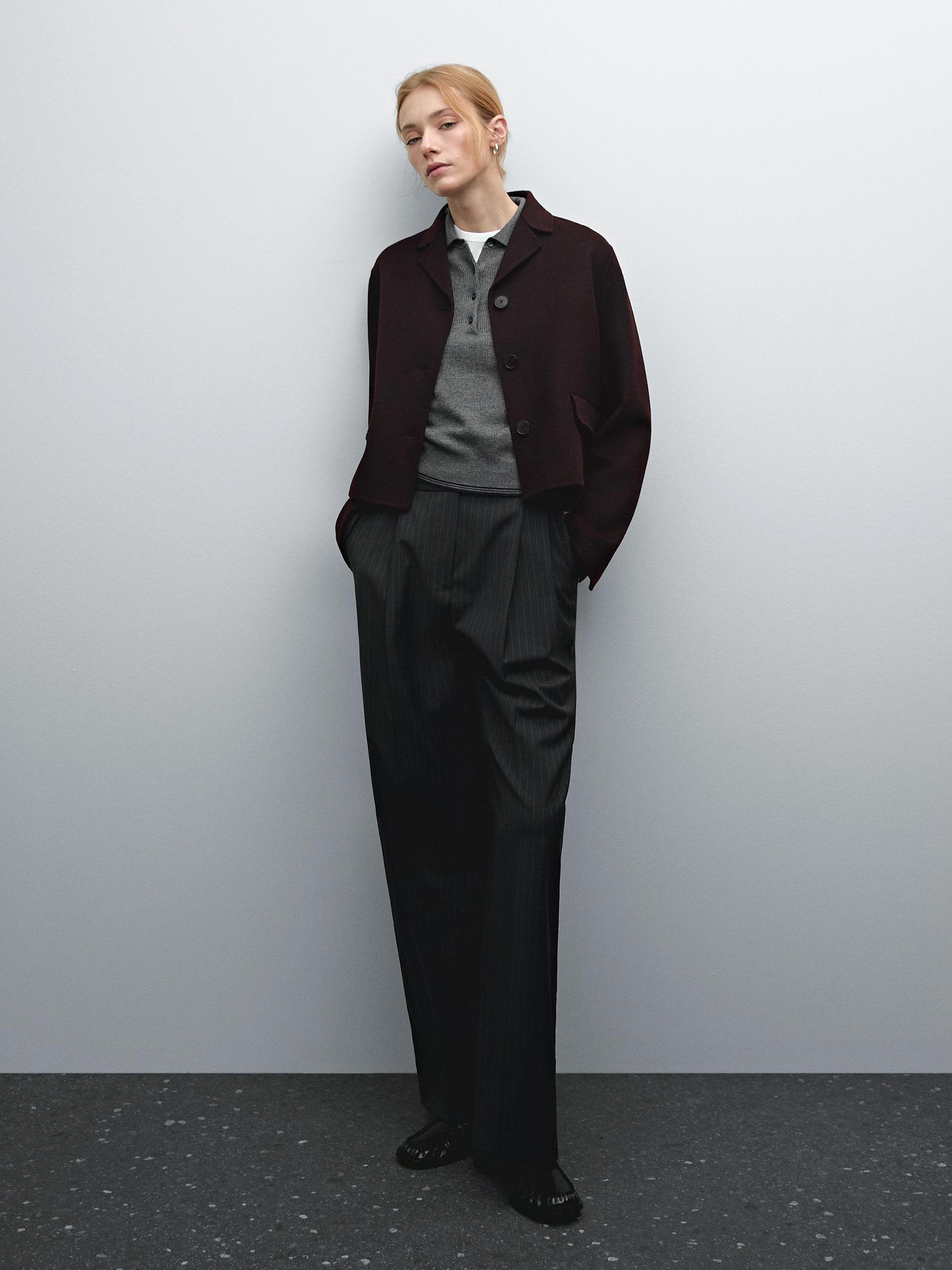 Short wool blend jacket Product Image