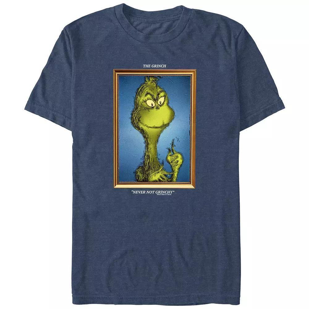 Men's Dr. Seuss Grinch Airbrush Background Graphic Tee,  Product Image