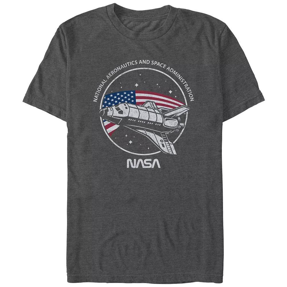 Men's Nasa USA Flag Stamp Graphic Tee,  Product Image