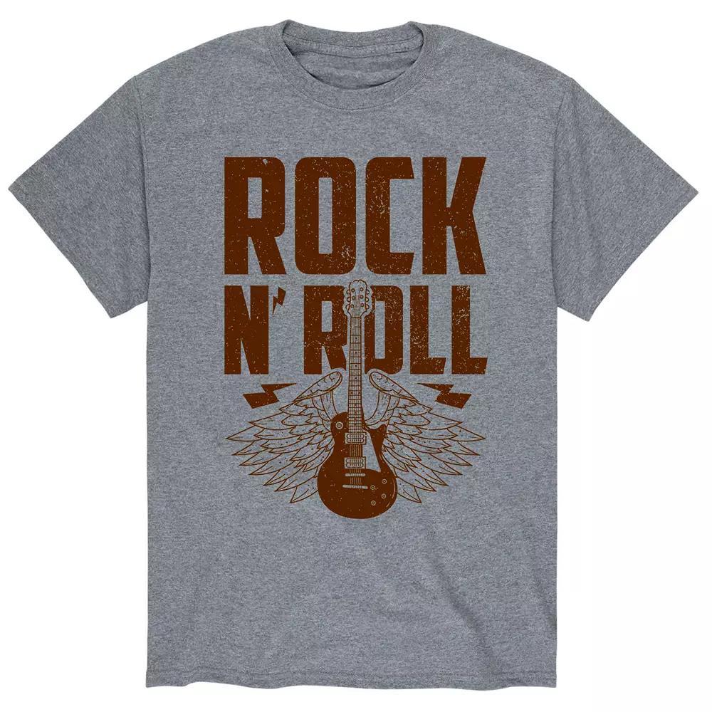 Men's Rock N Roll Guitar Wings Tee, Size: XXL, Gray Product Image