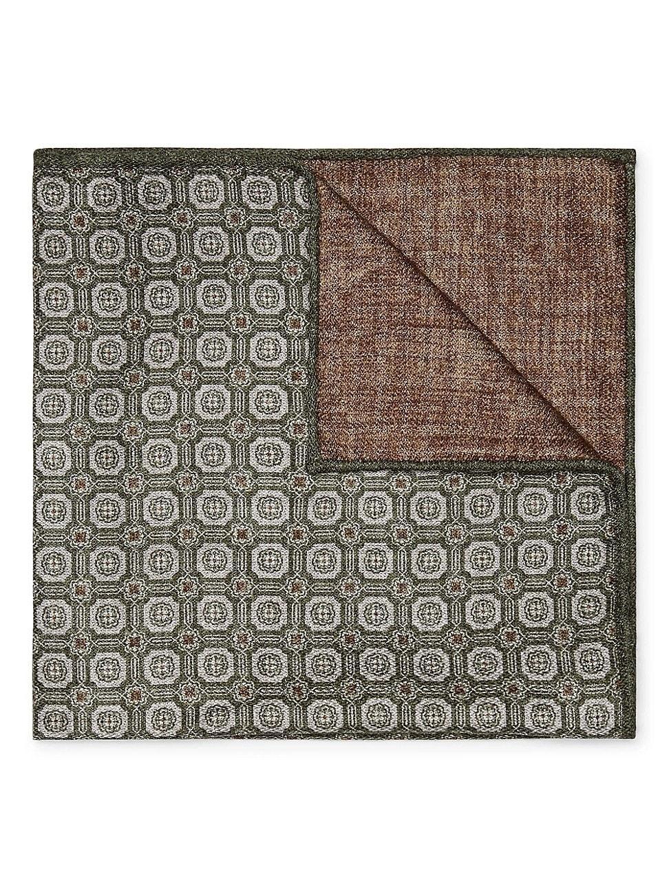 Mens Silk Geometric Pocket Square Product Image