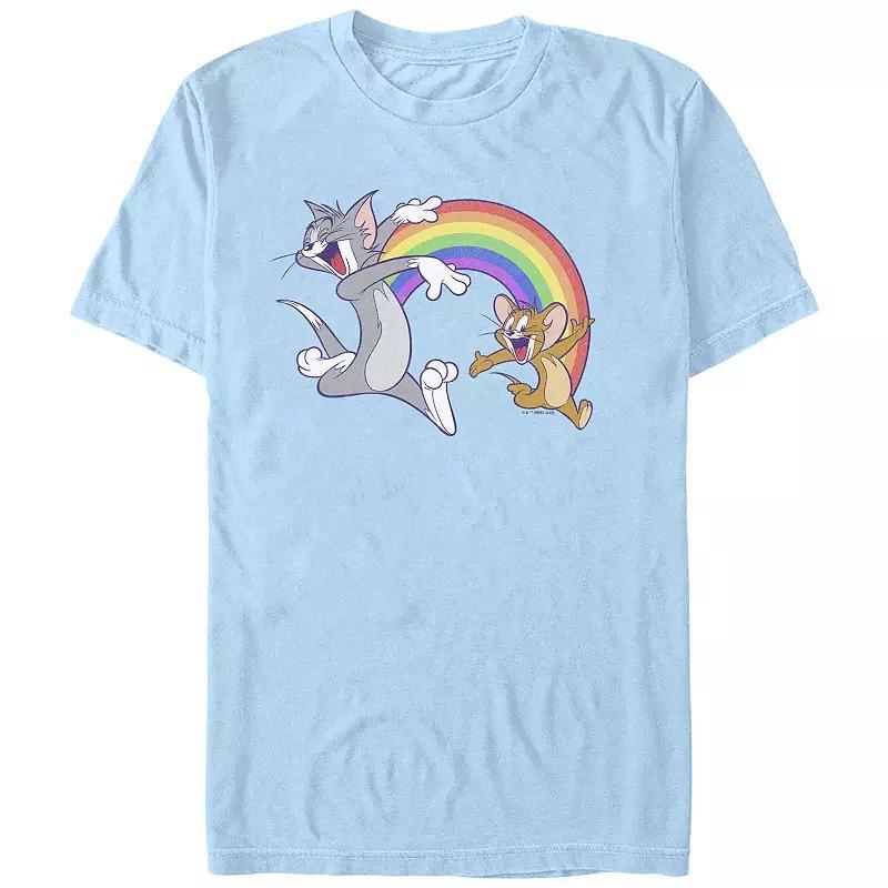 Men's Tom & Jerry Rainbow Buddies Pride Graphic Tee, Size: XXL, Light Blue Product Image