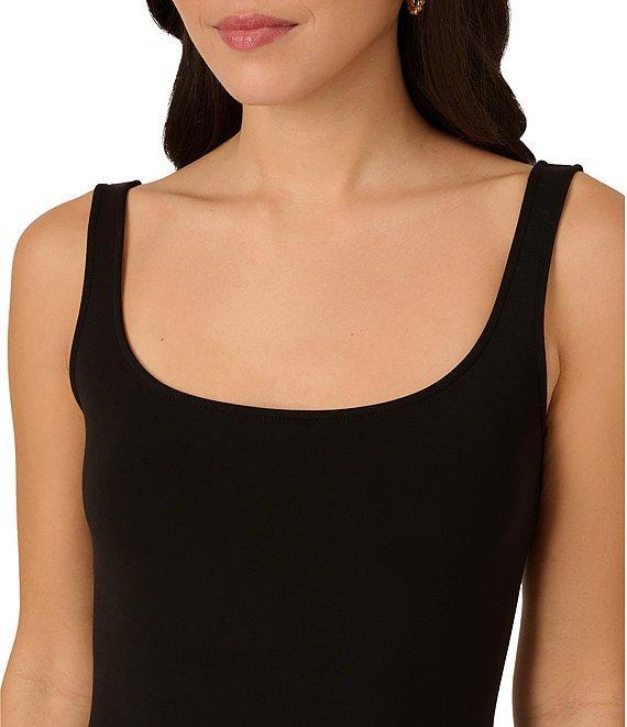 Adrianna by Adrianna Papell Knit Scoop Neck Sleeveless Crochet Hem Sheath Mini Dress Product Image