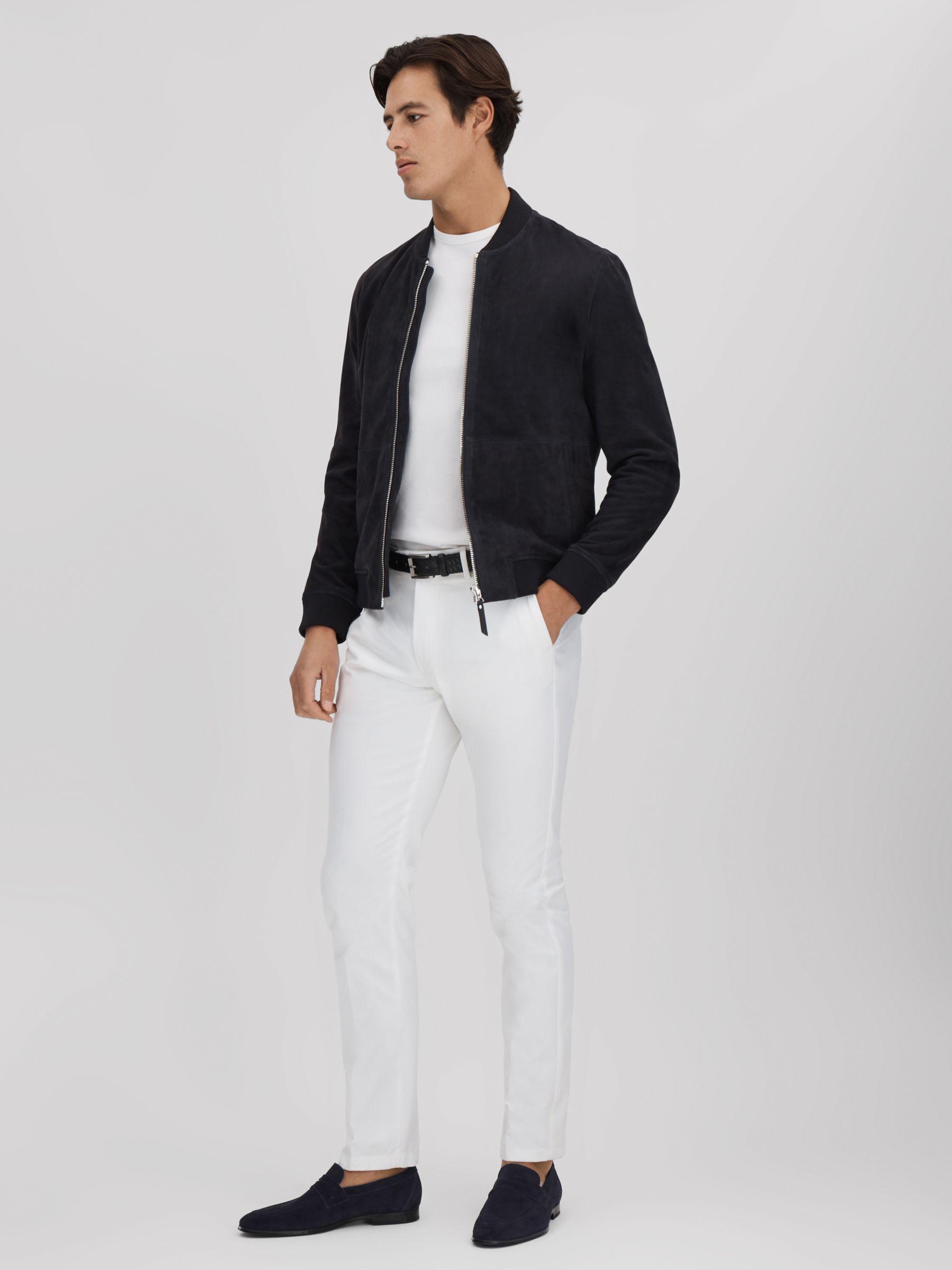 Suede Penny Loafers in Navy Product Image