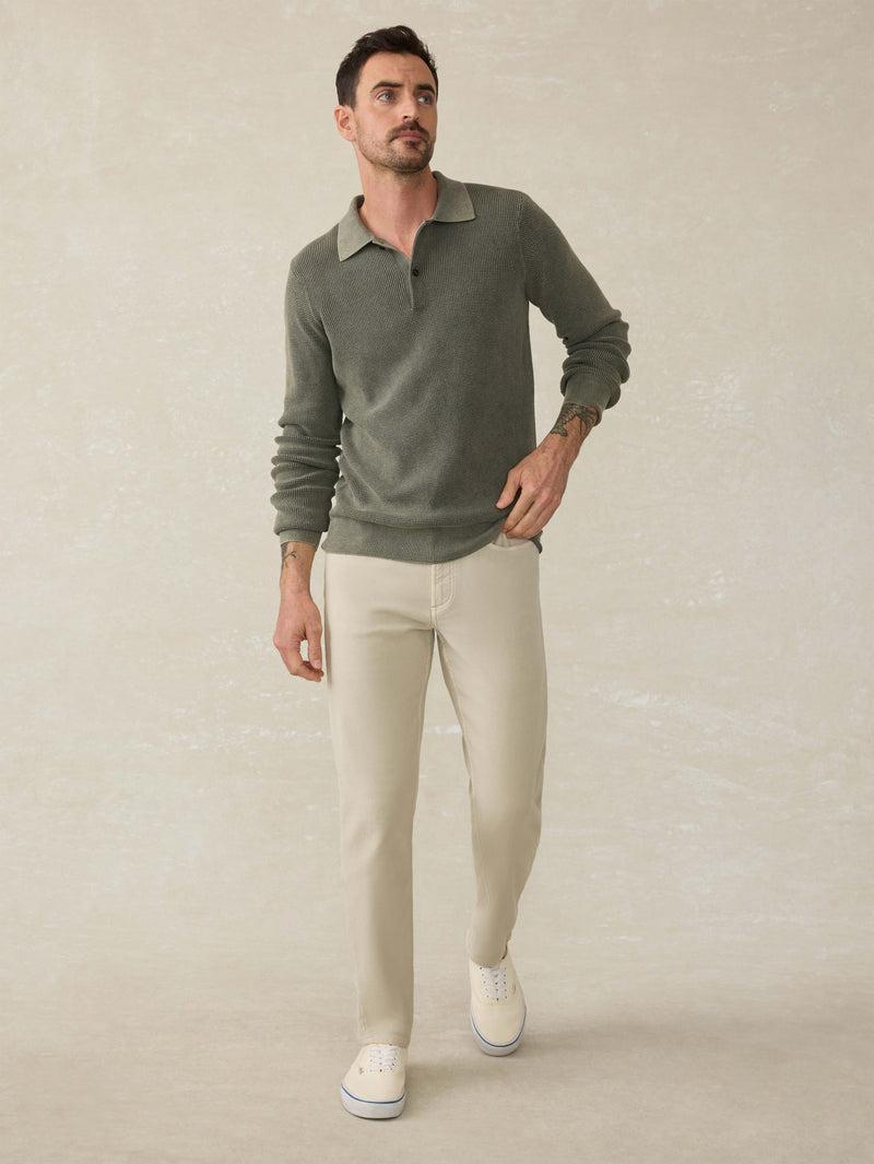 Stretch Terry 5-Pocket Pant - Stone Product Image