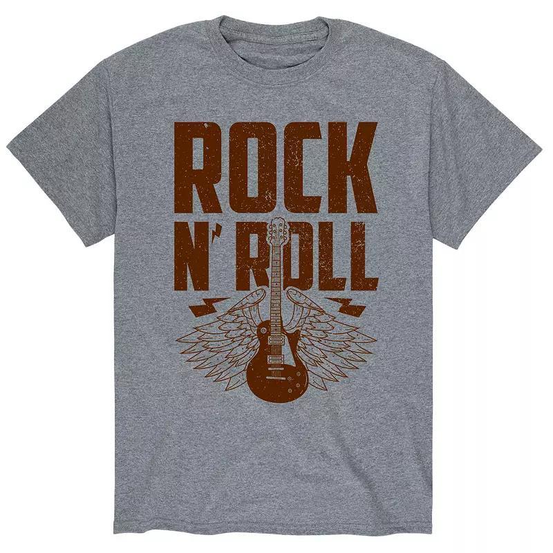 Men's Rock N Roll Guitar Wings Tee, Size: XXL, Gray Product Image