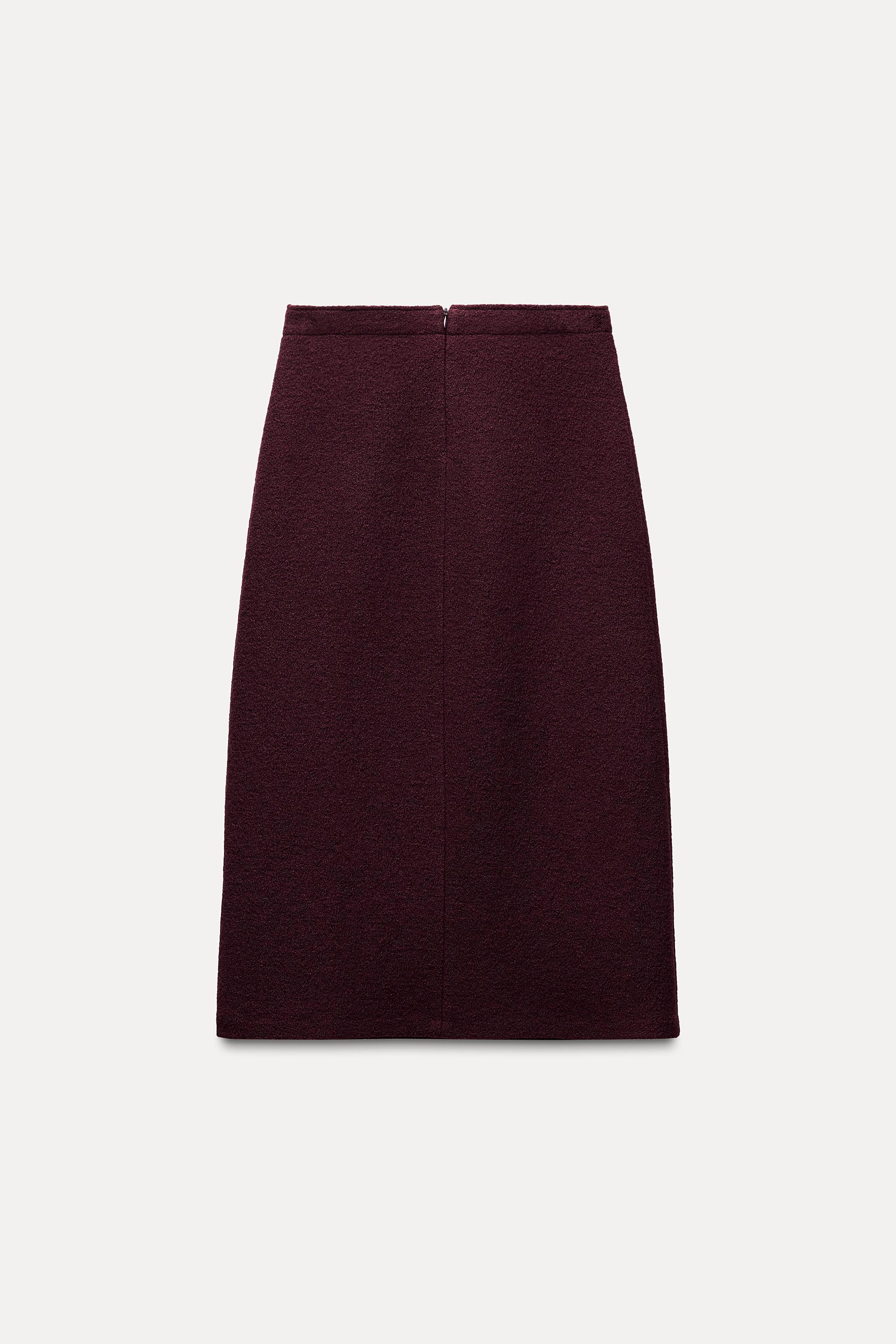 100% WOOL MIDI SKIRT ZW COLLECTION Product Image