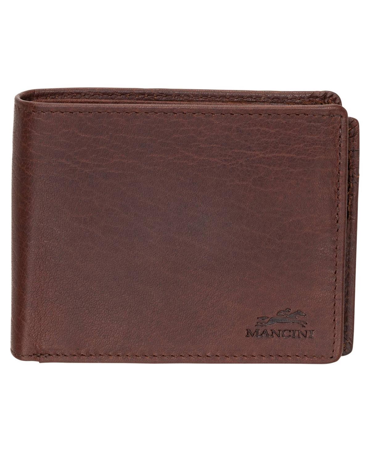 Mancini Mens Buffalo Rfid Secure Center Wing Wallet with Coin Pocket Product Image