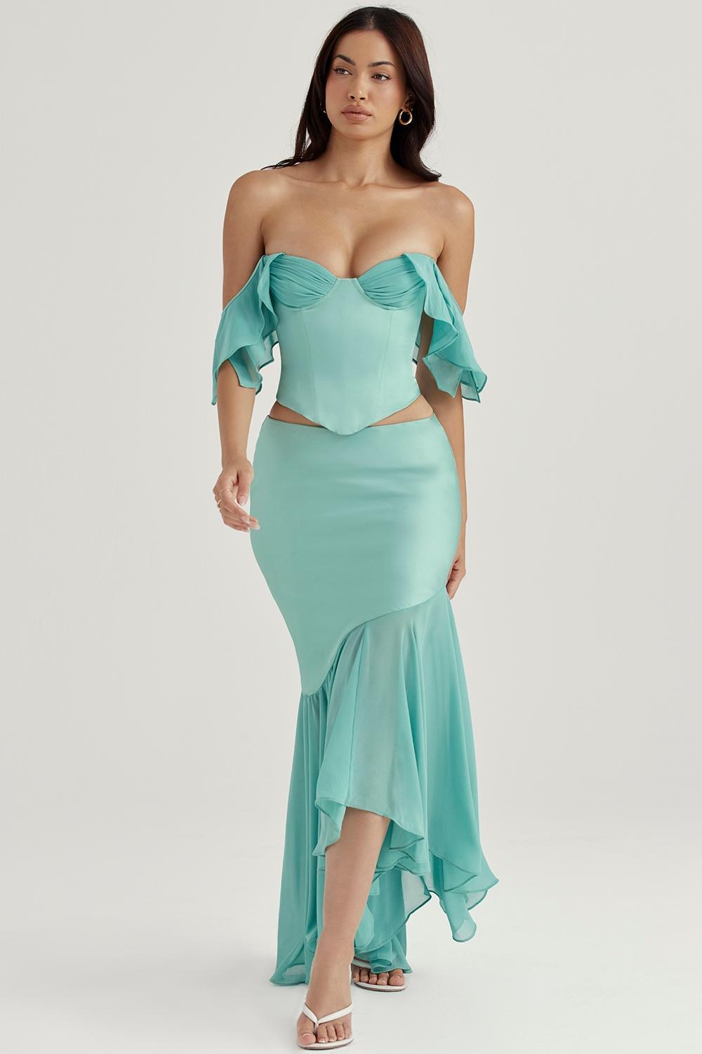 Lila Jade Ruffle Maxi Skirt Product Image