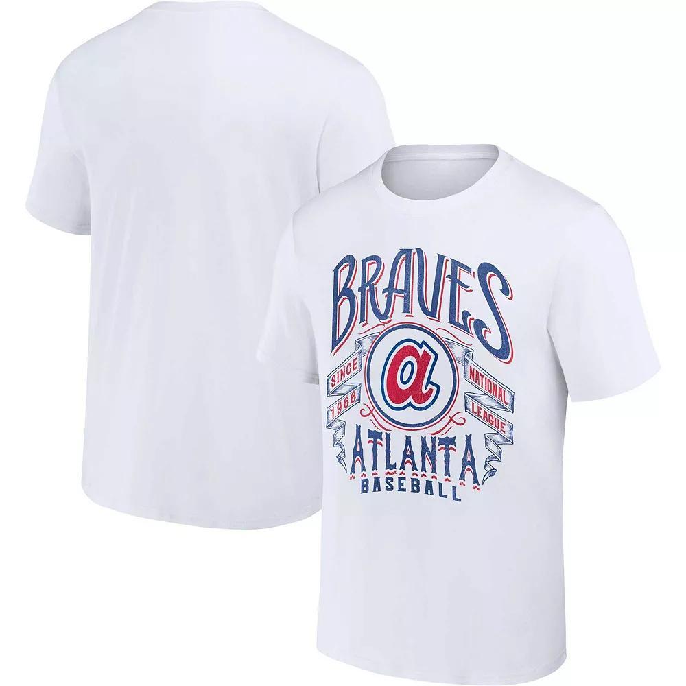 Men's Darius Rucker Collection by Fanatics White Atlanta Braves Distressed Rock T-Shirt, Size: Small Product Image