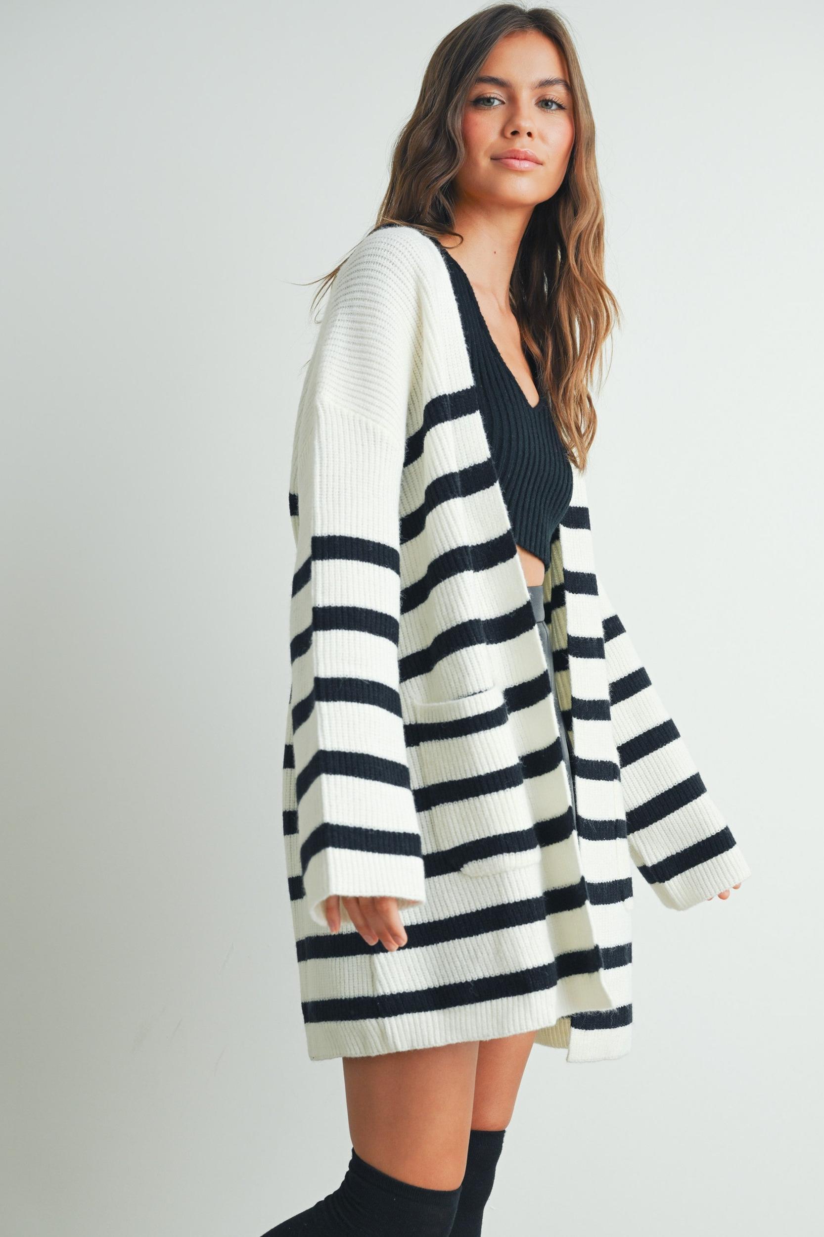 Stripe Knitted Stripe Cardigan Product Image
