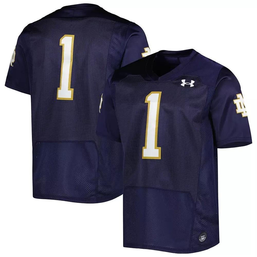 Men's Under Armour #1 Navy Notre Dame Fighting Irish Premier Limited Jersey, Size: Medium, Blue Product Image