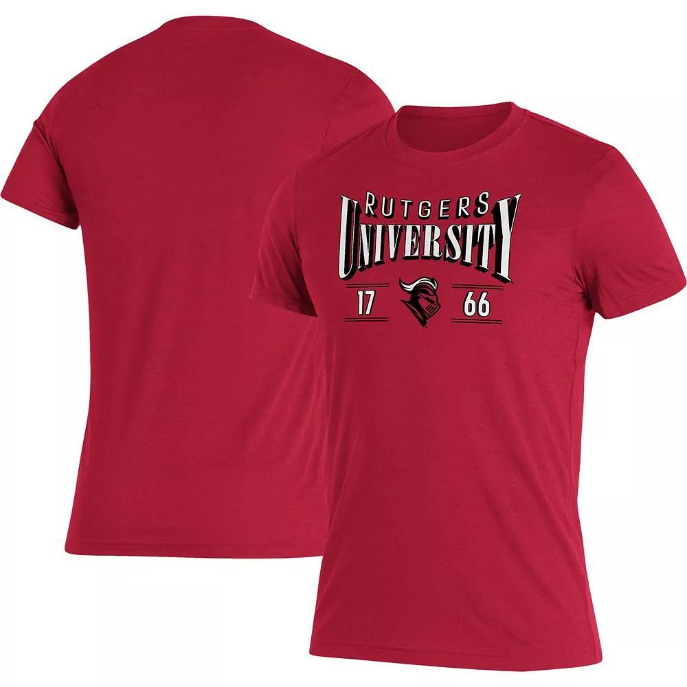 Men's adidas Scarlet Rutgers Scarlet Knights Along The Shadow Tri-Blend T-Shirt,  Product Image