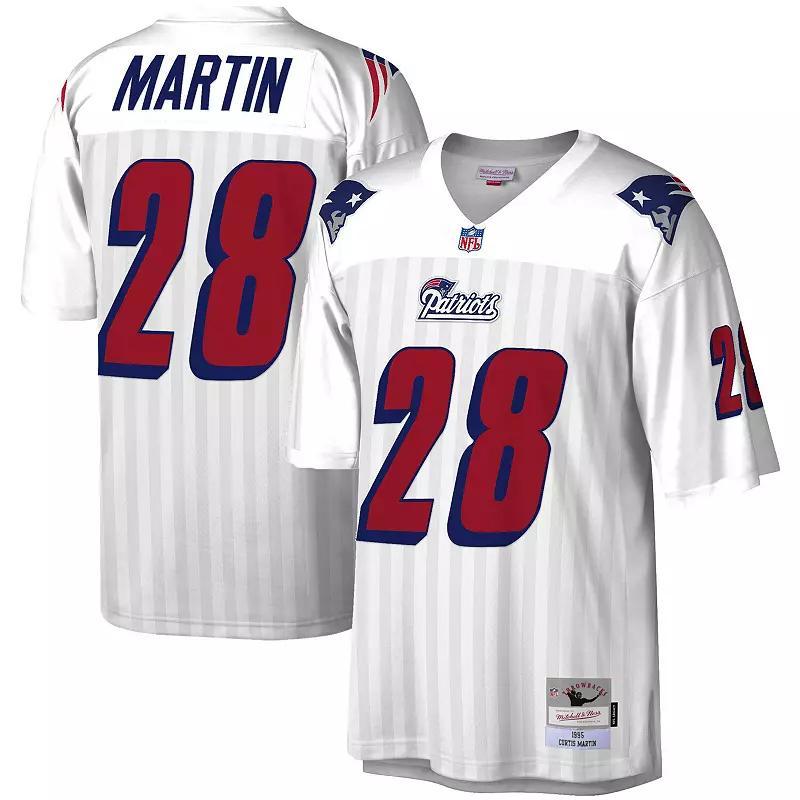 Men's Mitchell & Ness Curtis Martin White New England Patriots 1995 Legacy Replica Jersey, Size: 2XL Product Image