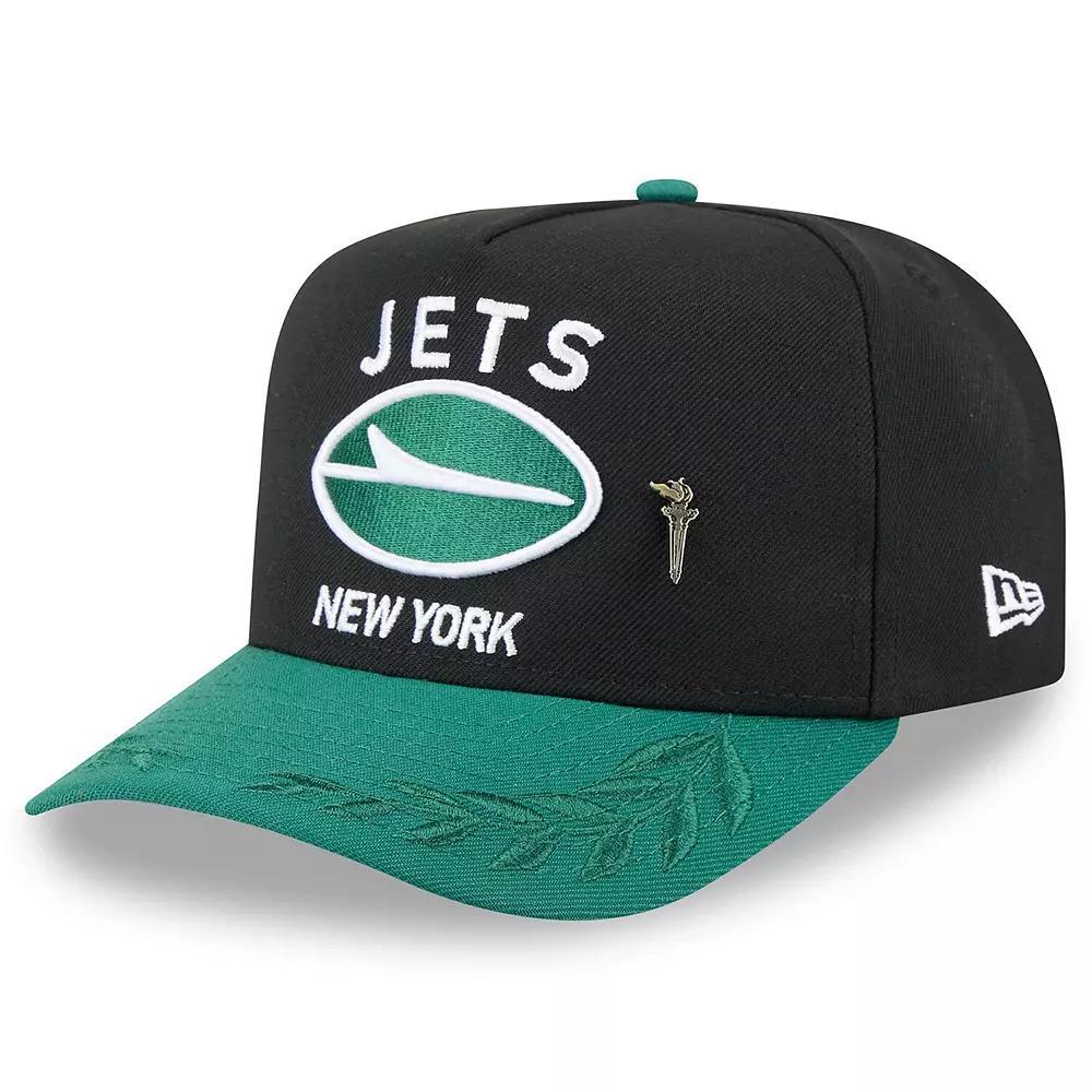 Men's New Era Black/Green New York Jets 2025 NFL Draft On Stage A-Frame 59FIFTY Fitted Hat,  Product Image