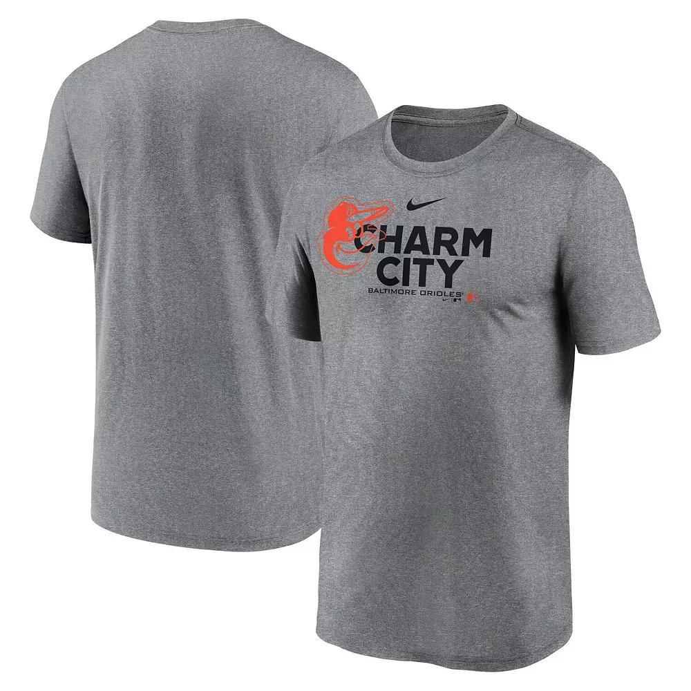 Men's Nike Heathered Charcoal Los Angeles Angels Local Rep Legend Performance T-Shirt,  Product Image