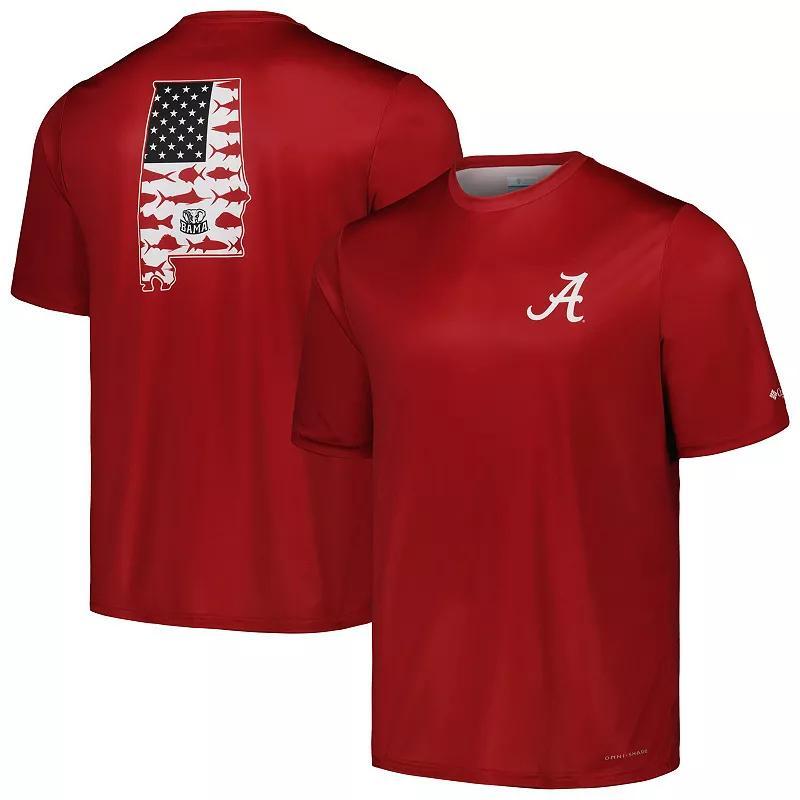 Men's Columbia Crimson Alabama Crimson Tide Terminal Tackle Omni-Shade T-Shirt,  Product Image