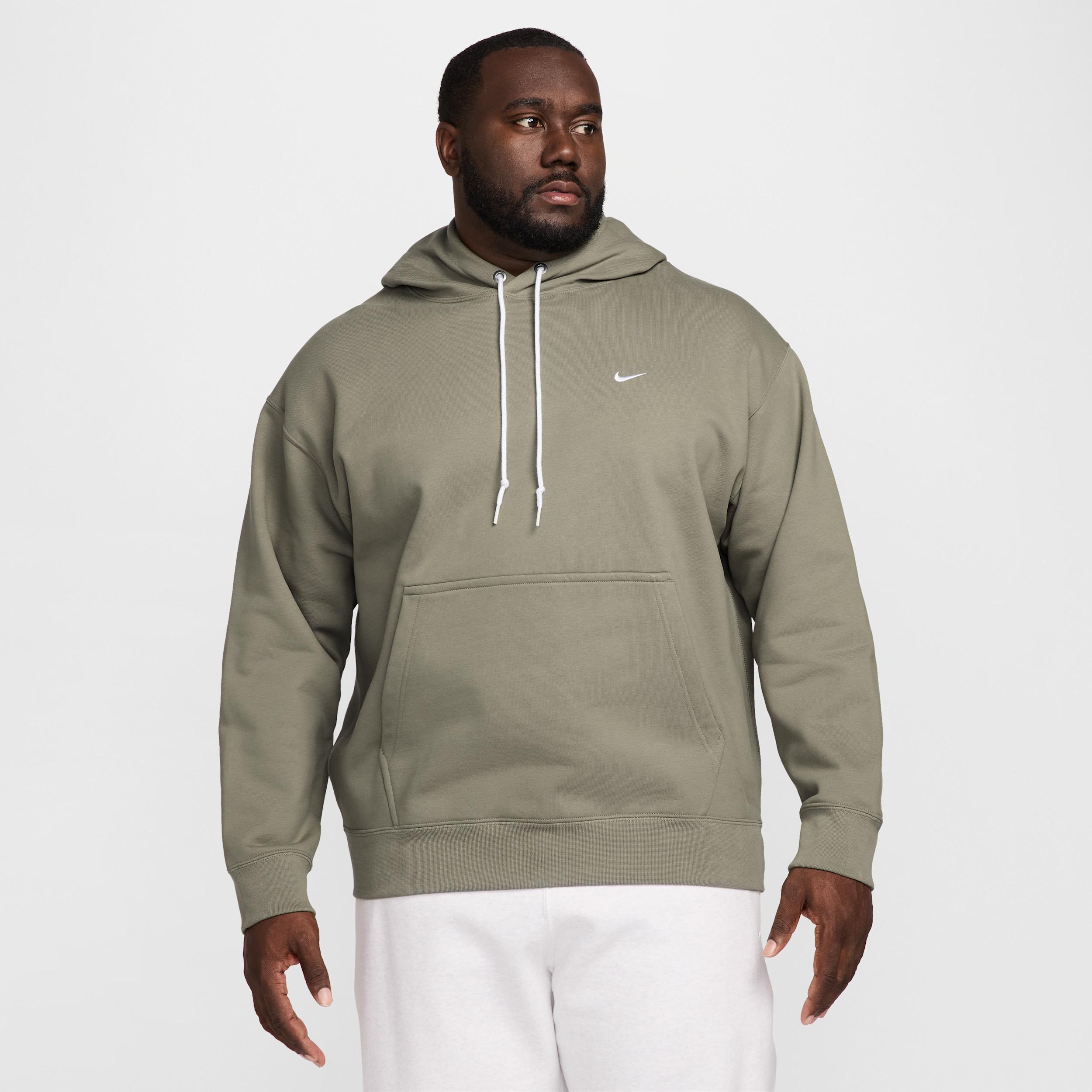 Nike Mens Solo Swoosh Fleece Pullover Hoodie | DX1355-320 Product Image