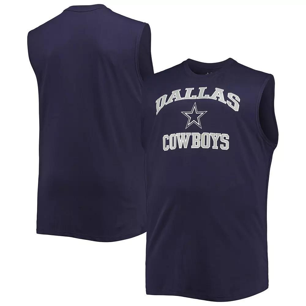 Men's Navy Dallas Cowboys Big & Tall Muscle Tank Top, Size: XLT, Blue Product Image