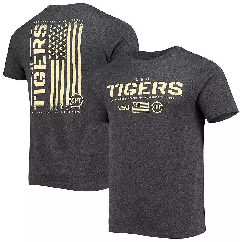 Men's Colosseum Heathered Black LSU Tigers OHT Military Appreciation Flag 2.0 T-Shirt, Size: Large, Charco Product Image