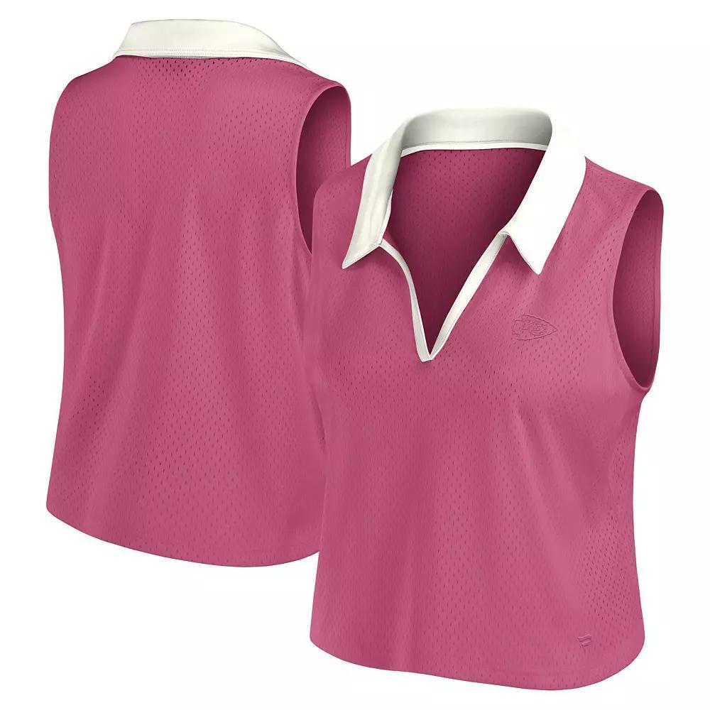 Women's Fanatics Pink Kansas City Chiefs Studio Wellness V-Neck Tank Top, Size: XL Product Image