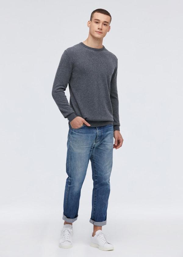 Crew Neck  Classic  Soft Cashmere Sweater For Men Product Image