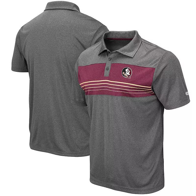 Men's Colosseum Heathered Charcoal Florida State Seminoles Smithers Polo, Size: XL Product Image