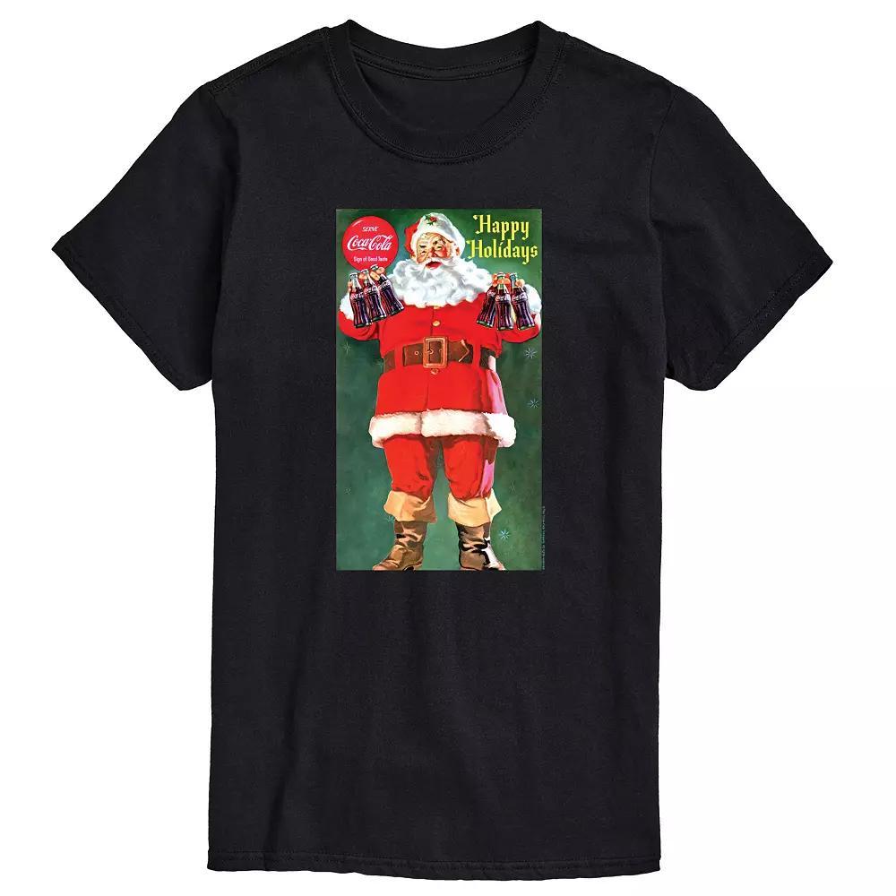Big & Tall Coca-Cola Vintage Santa Graphic Tee, Men's,  Product Image