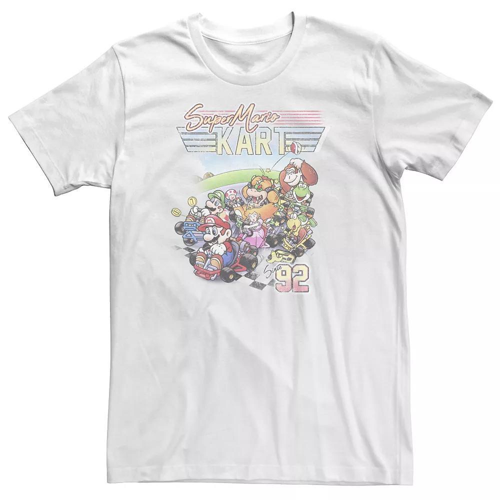 Big & Tall Mario Kart 92 Group Shot Distressed Tee, Men's,  Product Image