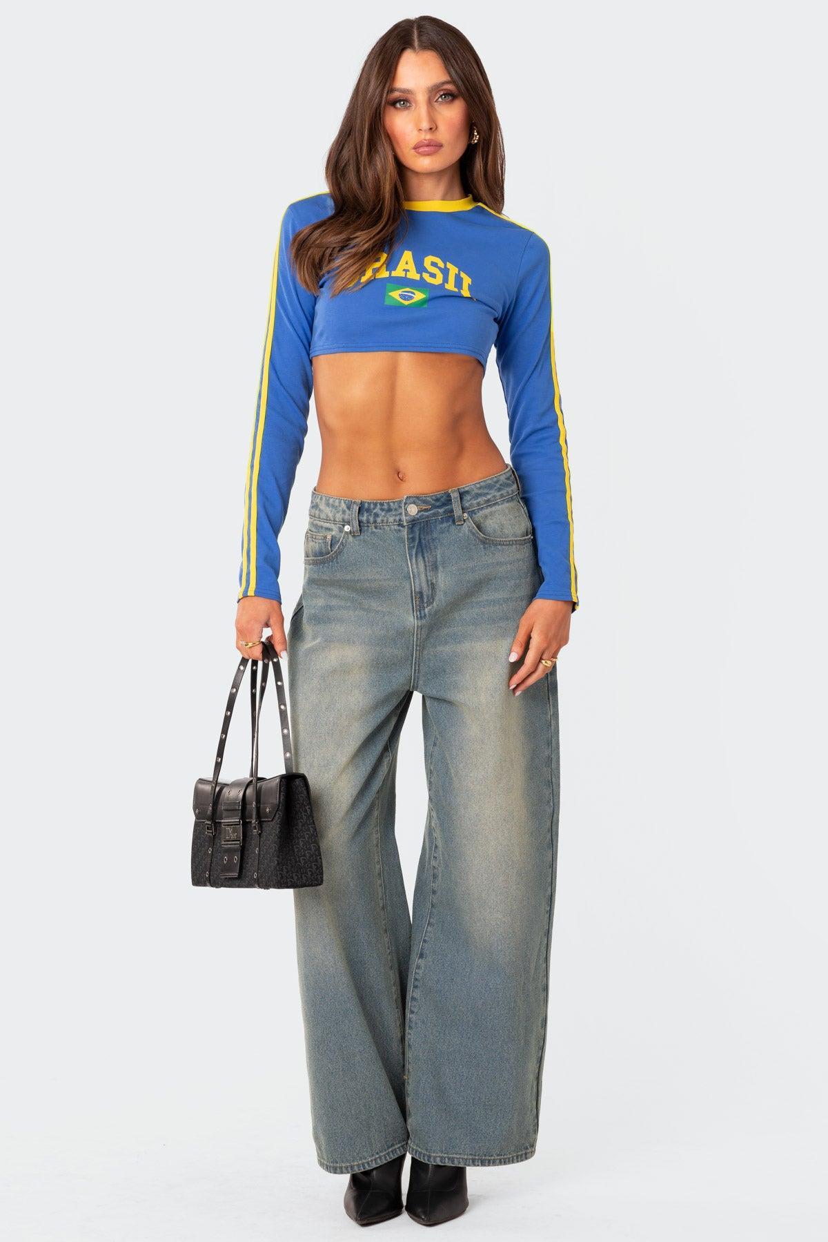 Brasil Long Sleeved Crop Top Product Image