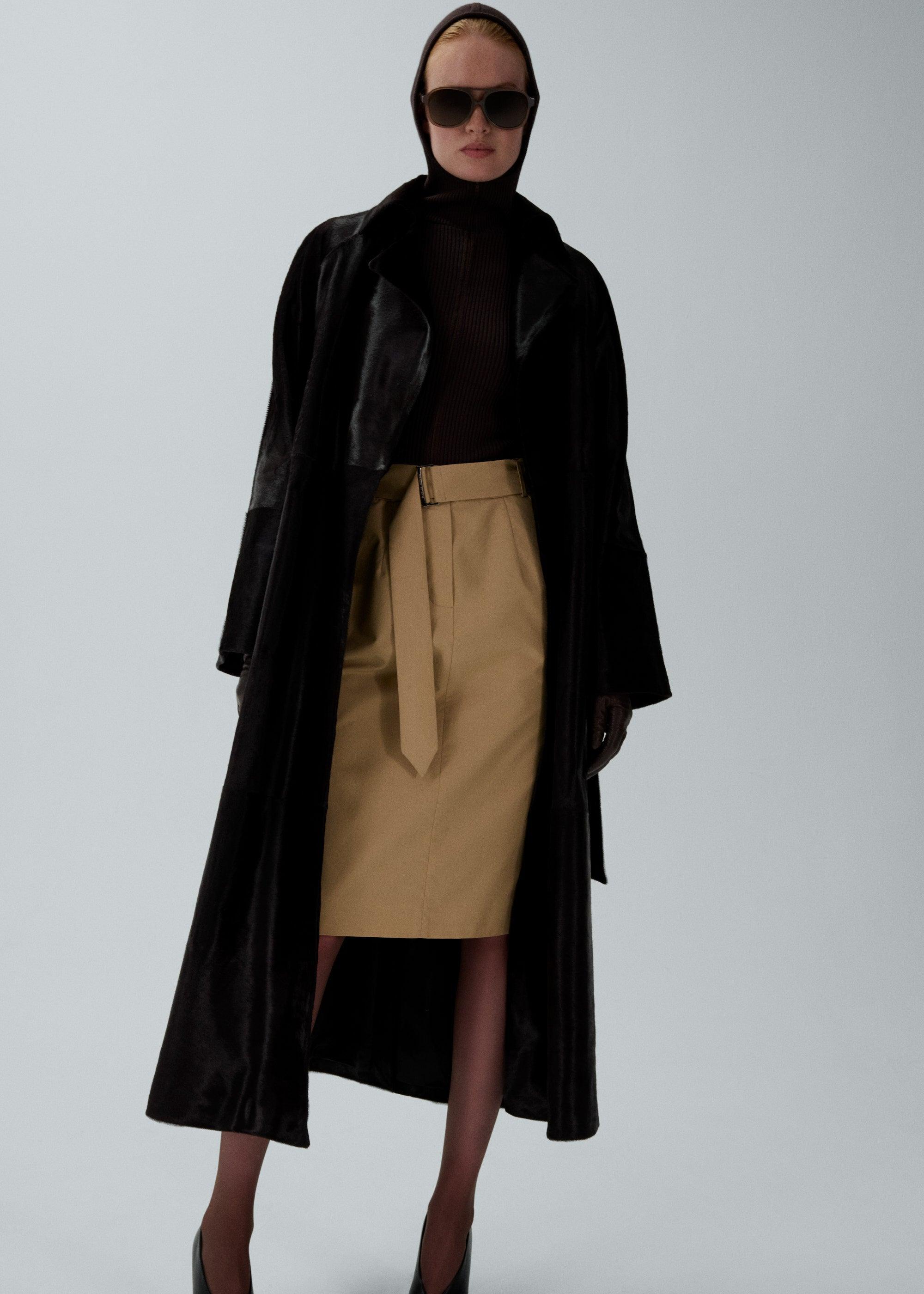 Belted midi skirt in beige Product Image