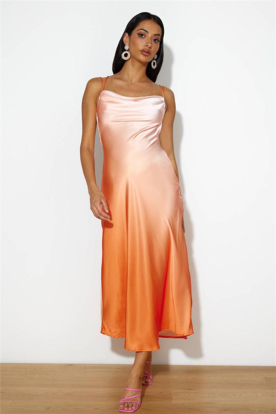 Luxe Ombre Midi Dress Orange Product Image