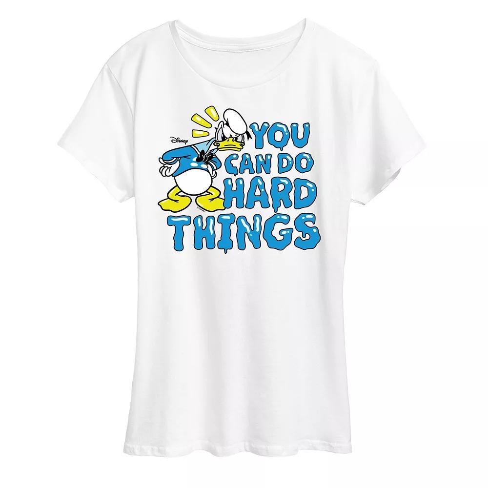 Disney's Donald Duck Women's You Can Do Hard Things Graphic Tee, Size: Medium, White Product Image