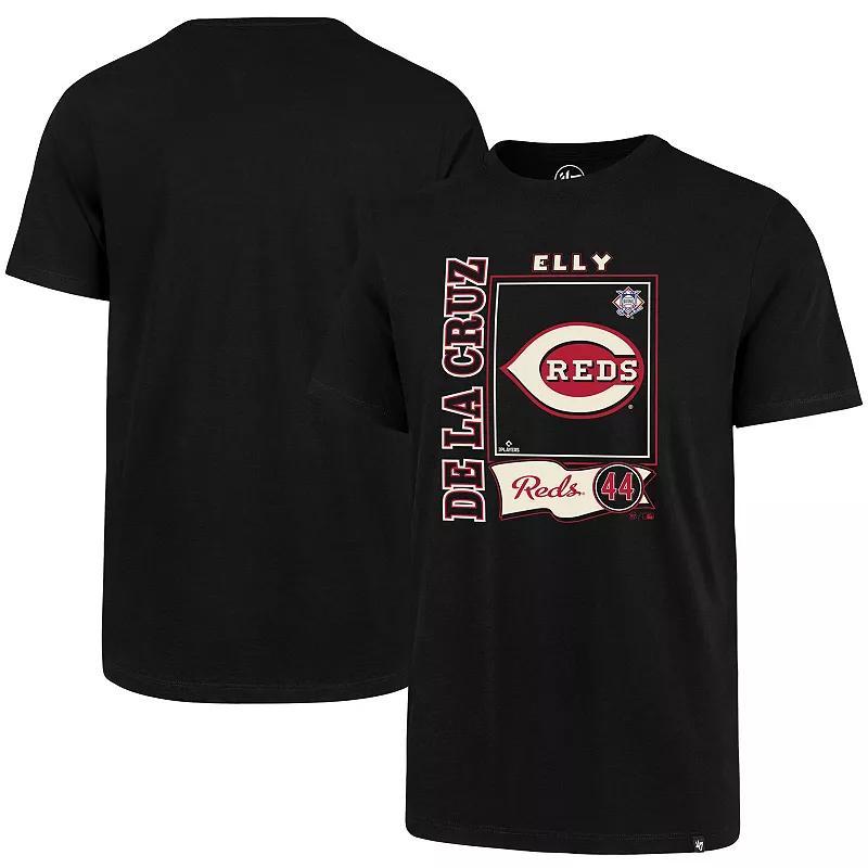 Men's '47 Elly De La Cruz Black Cincinnati Reds Graphic T-Shirt, Size: Large, Red Black Product Image