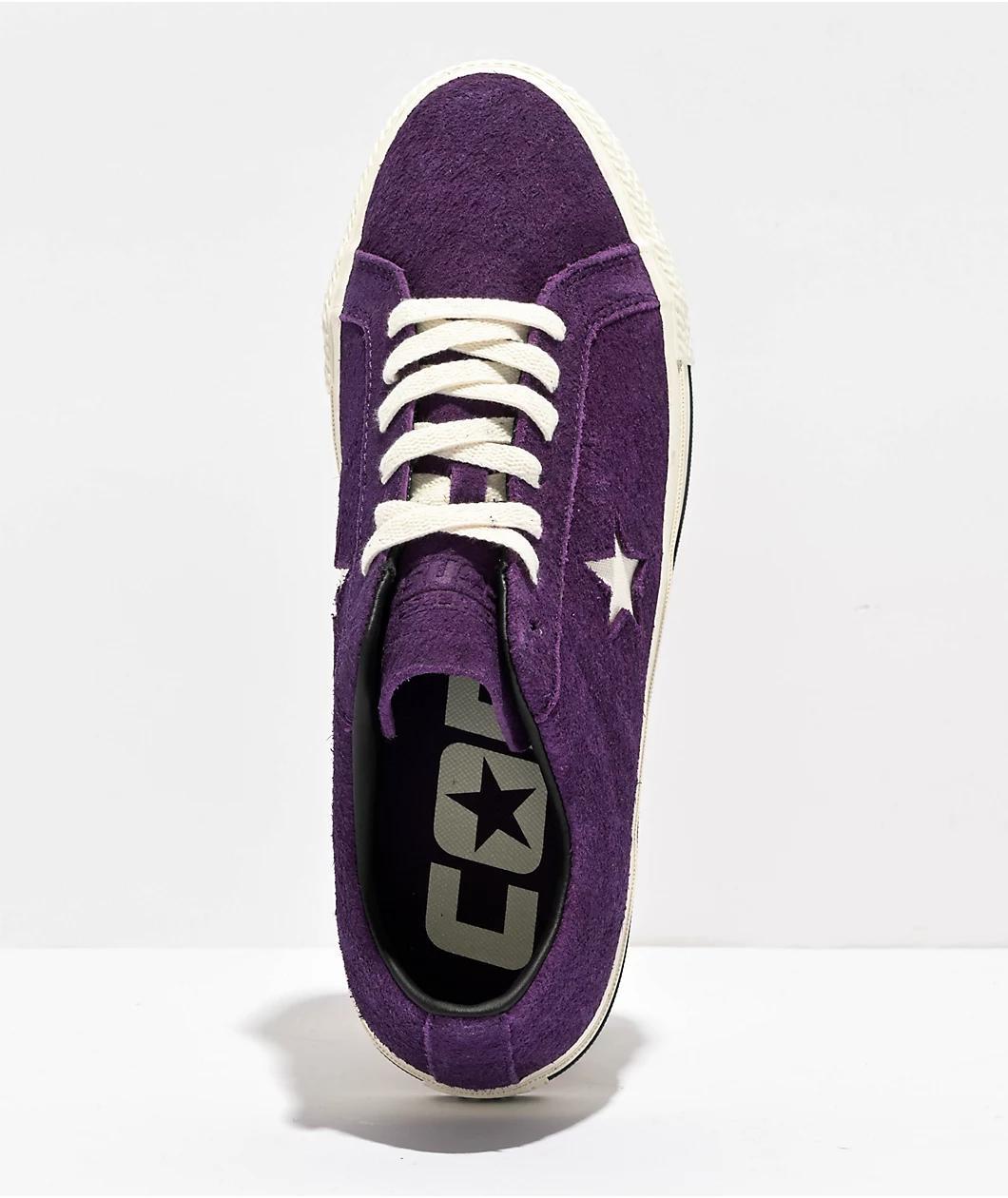 Converse One Star Pro Purple & White Suede Skate Shoes Product Image