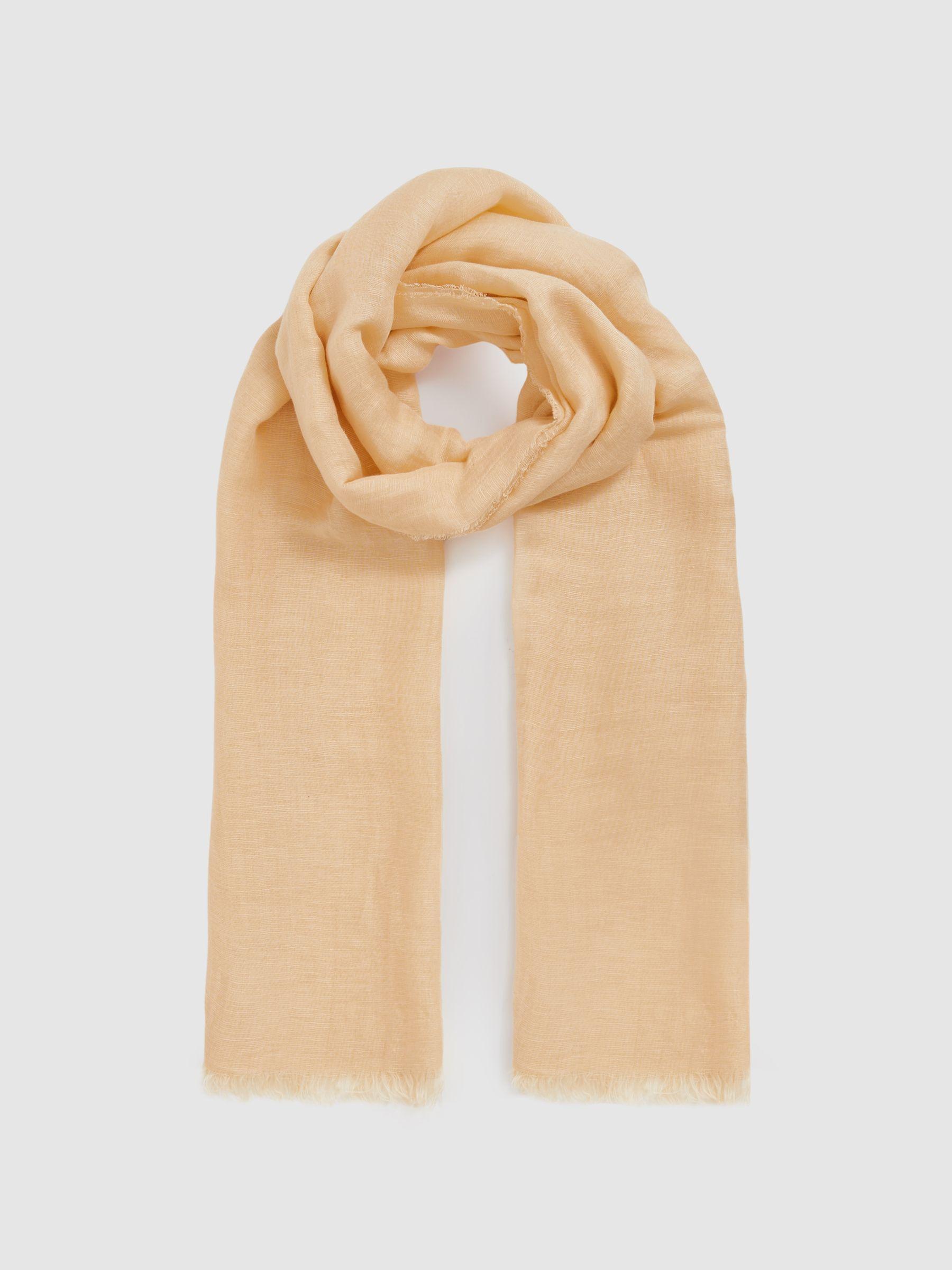 Modal-Linen Scarf With Silk in Neutral Product Image