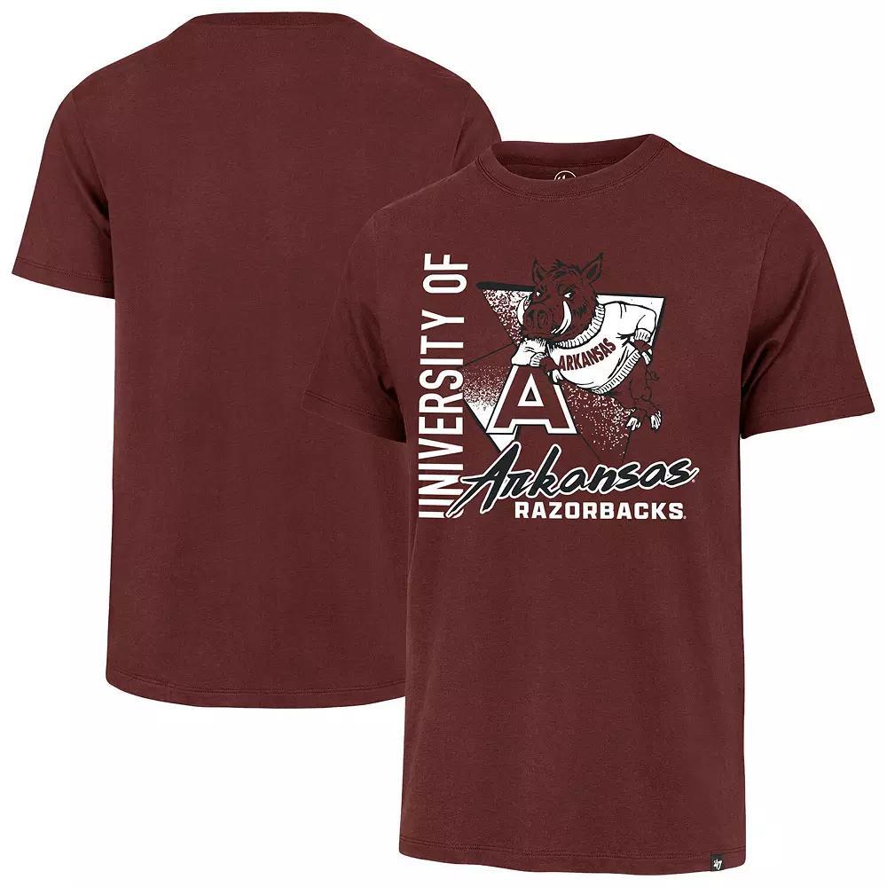 Men's '47 Crimson Arkansas Razorbacks Side Arm Franklin T-Shirt,  Product Image