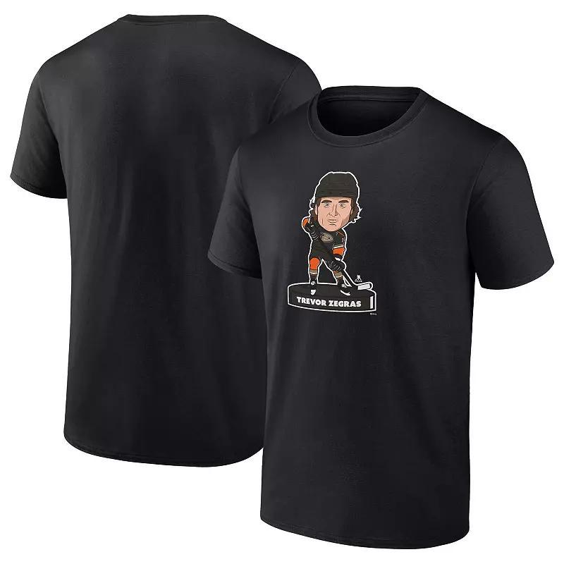 Men's Fanatics Branded Trevor Zegras Black Anaheim Ducks Player Bobblehead T-Shirt, Size: Medium, Dks Black Product Image