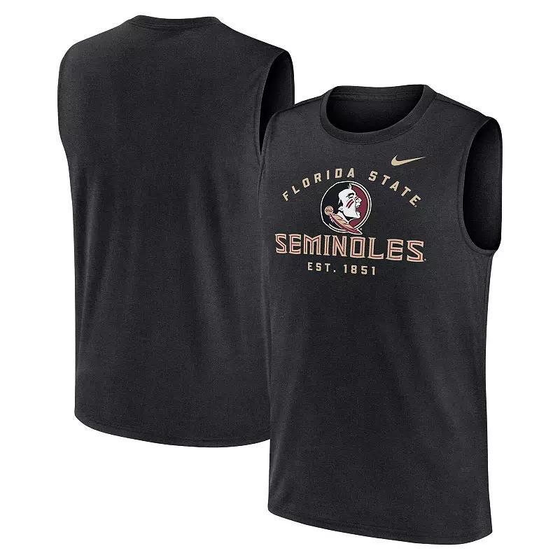 Men's Nike Black Florida State Seminoles Primetime Legend Lock Up Performance Muscle Tank Top, Size: 2XL Product Image